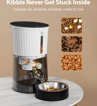 Timed Automatic Cat Feeders - 4L Programable Dry Food Dispenser for Cats and Small Medium Dogs 6 Meals with Desiccant Bag Dual Power Supply 10S Voice Recorder