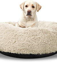 Washable round Bed for Large Dogs, Donut-Shaped Calming Cuddler for Medium Dogs, Comfy