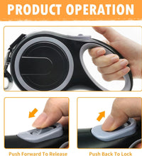 26Ft Retractable Dog Leash, Heavy Duty Great Leash for Dog up to 110 Lbs, Anti-Slip Rubberized Handle, One-Handed Brake, Strong Nylon Tape, Tangle Free——