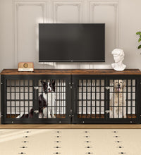 42 Inch Heavy Duty Dog Crate Furniture for Large and Medium Dogs, Decorative Pet House End Table, Wooden Cage Kennel Furniture Indoor, Rustic Brown