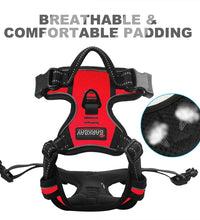 No Pull Dog Harness Front Clip Heavy Duty Reflective Easy Control Handle for Large Dog Walking(Red,L)
