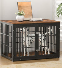 42 Inch Heavy Duty Dog Crate Furniture for Large and Medium Dogs, Decorative Pet House End Table, Wooden Cage Kennel Furniture Indoor, Rustic Brown