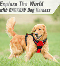 No Pull Dog Harness Front Clip Heavy Duty Reflective Easy Control Handle for Large Dog Walking(Red,L)