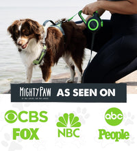Retractable Dog Leash 2.0 | 16' Heavy Duty Reflective Nylon Tape Lead for Pets up to 0-50 Lbs. Tangle Free Design W/One Touch Quick-Lock Braking System & Anti-Slip Handle (Green/Lite)