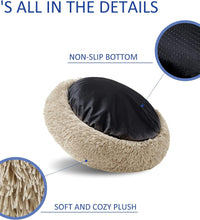 Washable round Bed for Large Dogs, Donut-Shaped Calming Cuddler for Medium Dogs, Comfy