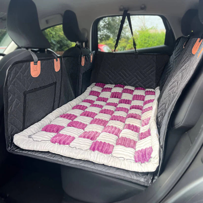 6-In-1 Dog Car Seat Cover for Back Seat, Waterproof Dog Car Hammock with Mesh Window, Non-Slip Pet Backseat Protector for Cars, Trucks and Suvs