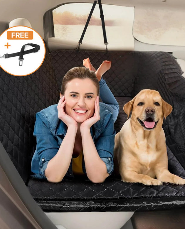 6-In-1 Dog Car Seat Cover for Back Seat, Waterproof Dog Car Hammock with Mesh Window, Non-Slip Pet Backseat Protector for Cars, Trucks and Suvs