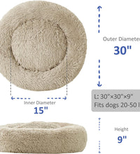 Washable round Bed for Large Dogs, Donut-Shaped Calming Cuddler for Medium Dogs, Comfy
