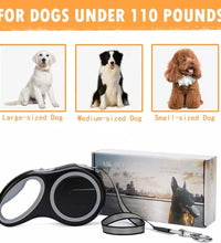 26Ft Retractable Dog Leash, Heavy Duty Great Leash for Dog up to 110 Lbs, Anti-Slip Rubberized Handle, One-Handed Brake, Strong Nylon Tape, Tangle Free——