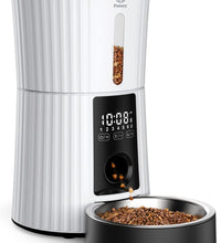 Timed Automatic Cat Feeders - 4L Programable Dry Food Dispenser for Cats and Small Medium Dogs 6 Meals with Desiccant Bag Dual Power Supply 10S Voice Recorder