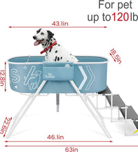Big Dipper Dog Bath Tub with Stairs, Elevated Portable Foldable Wash Station with Steps for Bathing, Shower and Grooming, Indoor, Outdoor, for Medium to Large Size Dogs