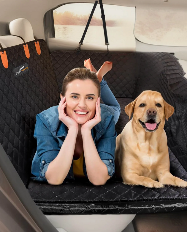 6-In-1 Dog Car Seat Cover for Back Seat, Waterproof Dog Car Hammock with Mesh Window, Non-Slip Pet Backseat Protector for Cars, Trucks and Suvs